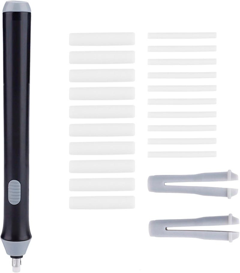 KooingTech Electric Eraser, Electric Eraser for Drawing, Electric Erasers with 22PCS Eraser Filler for Daily Writing Drawing Industrial Design (Black) - Image 1